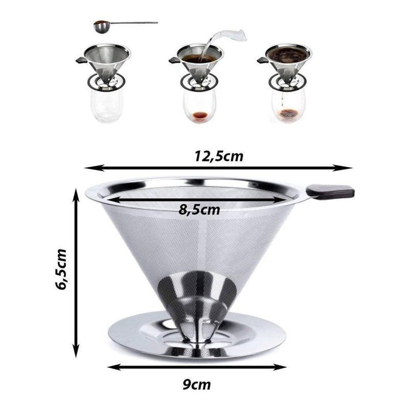 MIni Coador Filtro De Café Aço Inox
