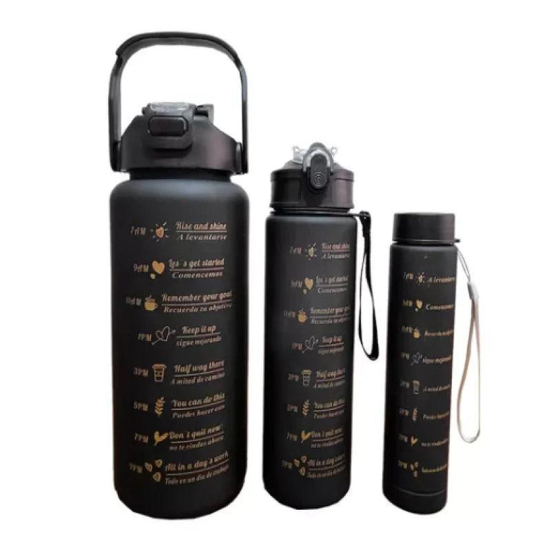Kit 3 Garrafas De Água Squeeze Motivacional